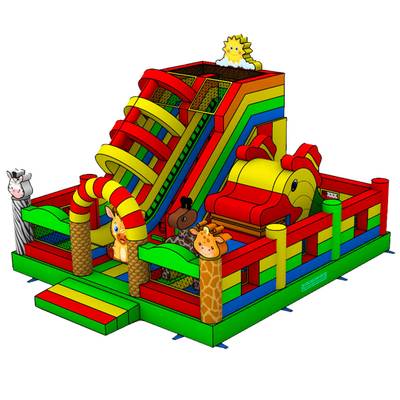 Коммерческий надувной батут «Мульти-сафари-утка» 7*6,5*5 м