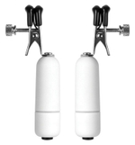 Белые клипсы на соски с вибрацией (Цвет: белый)