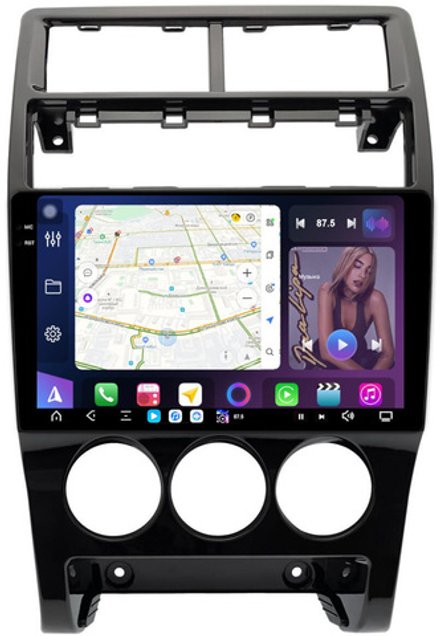 Магнитола для Lada Priora 2013-2018 - FarCar GX3018M монитор 9.5" 2K QLED на Android 14, TS20, 6+128Гб, CarPlay, 4G SIM-слот