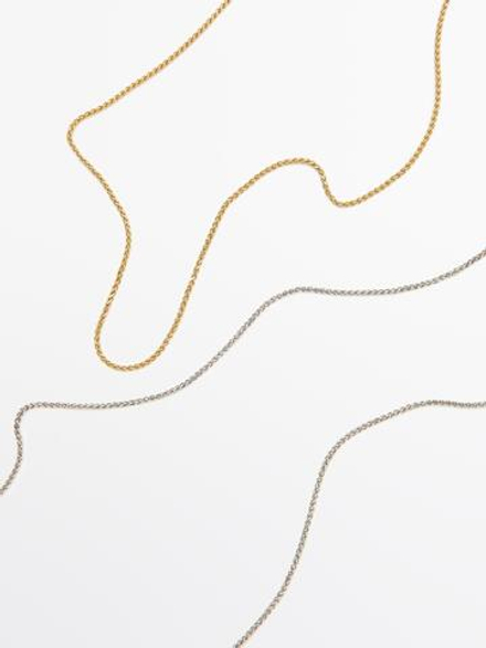 Massimo Dutti Набор тонких цепочек, золотистый