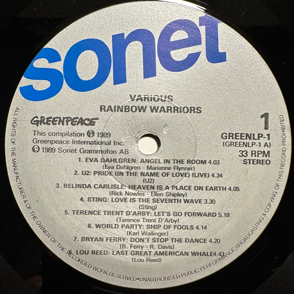 Сборник Greenpeace Rainbow Warriors 2LP (Скандинавия 1989г.)