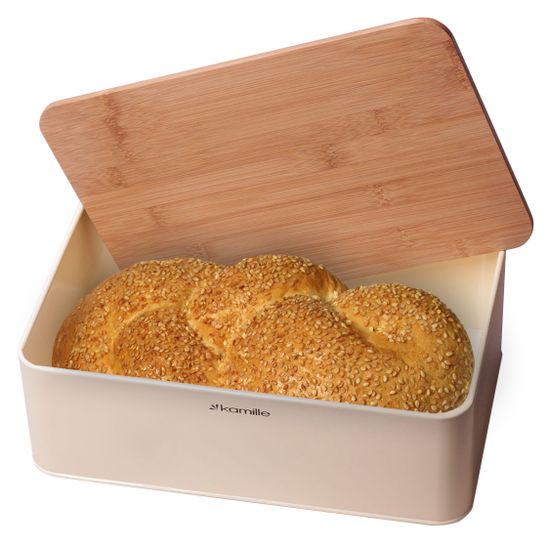 Хлебница Kamille KM-1109 (бамбук, нержавеющая сталь)