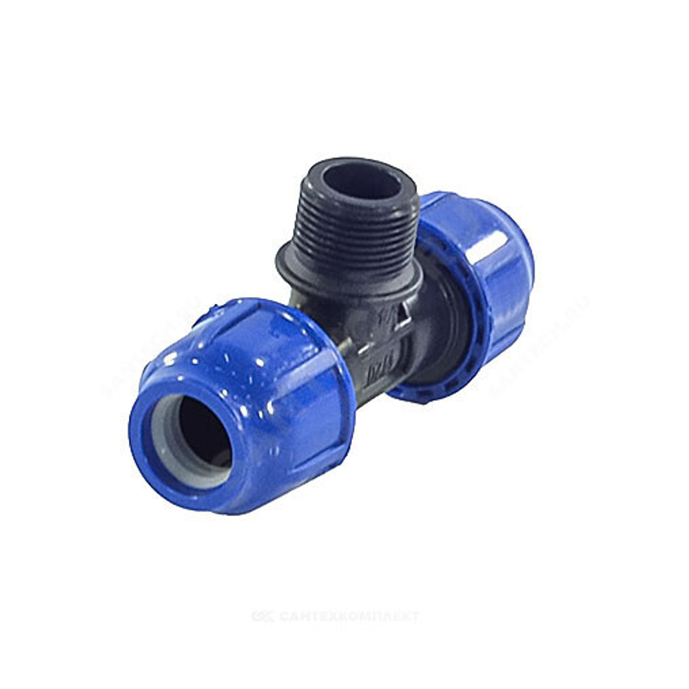 Тройник компрессионный ПЭ Дн 25х1/2"х25 НР Ру16 RTP (РосТурПласт) 11618