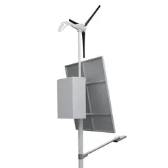 Автономная система освещения на опоре (2 солнечные панели 200 Вт + ветрогенератор 400 Вт)