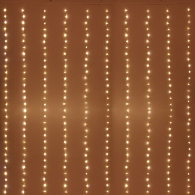 Гирлянда для улицы ЗАНАВЕС «Хвост» ш3м* в3м 300 ламп LED, 8 реж, USB, 220V + пульт,IP-54. Теплый белый