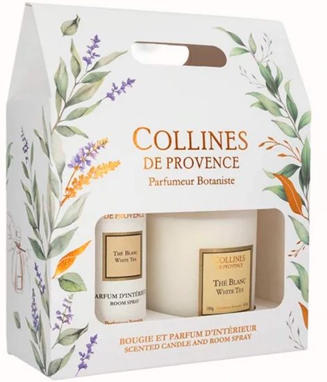 White Tea, подарочный набор спрей и свеча Les naturelles collection, Collines de Рrovencе