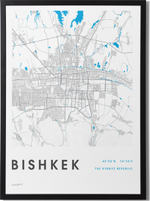 Постер Bishkek map (white)