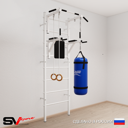 Шведская стенка Sv Sport усиленная 6712 (Турник стандарт/Брусья/Кольца/Цепь/Мешок 22кг)