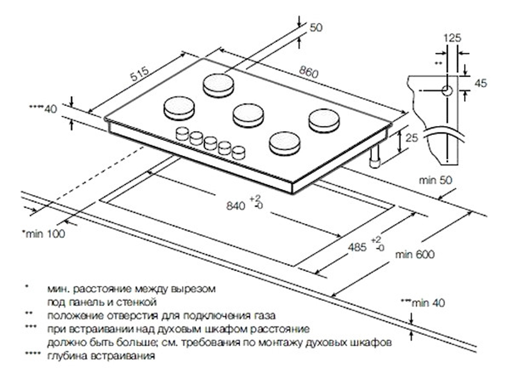 Варочная панель GRAUDE GS 90.1 SM газовая