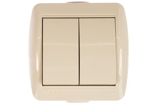 Выключатель 2-кл LEZARD Ната кремовый