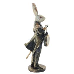 GAEM Фигурка декоративная "Кролик" с часами (LR44x1), L13,5 W11 H30,5 см