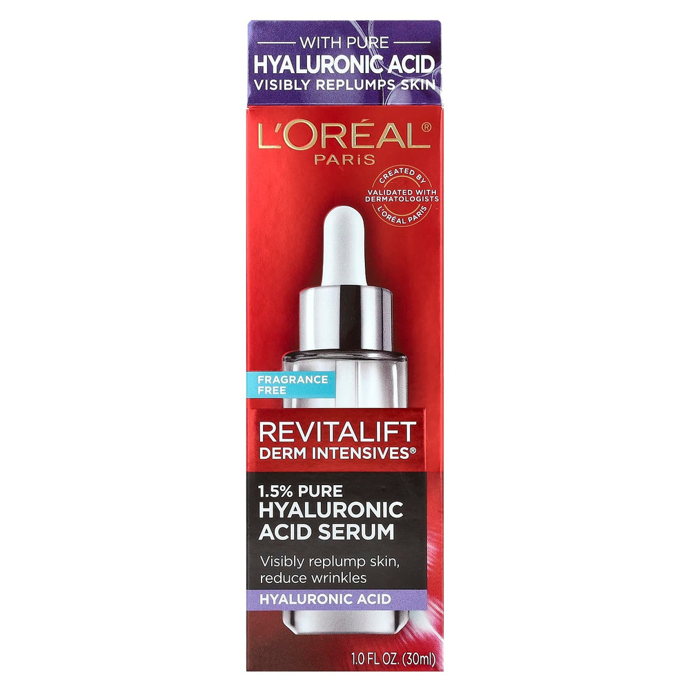 L'Oréal, Revitalift Derm Intensives, сыворотка с 1,5 % гиалуроновой кислотой, 30 мл