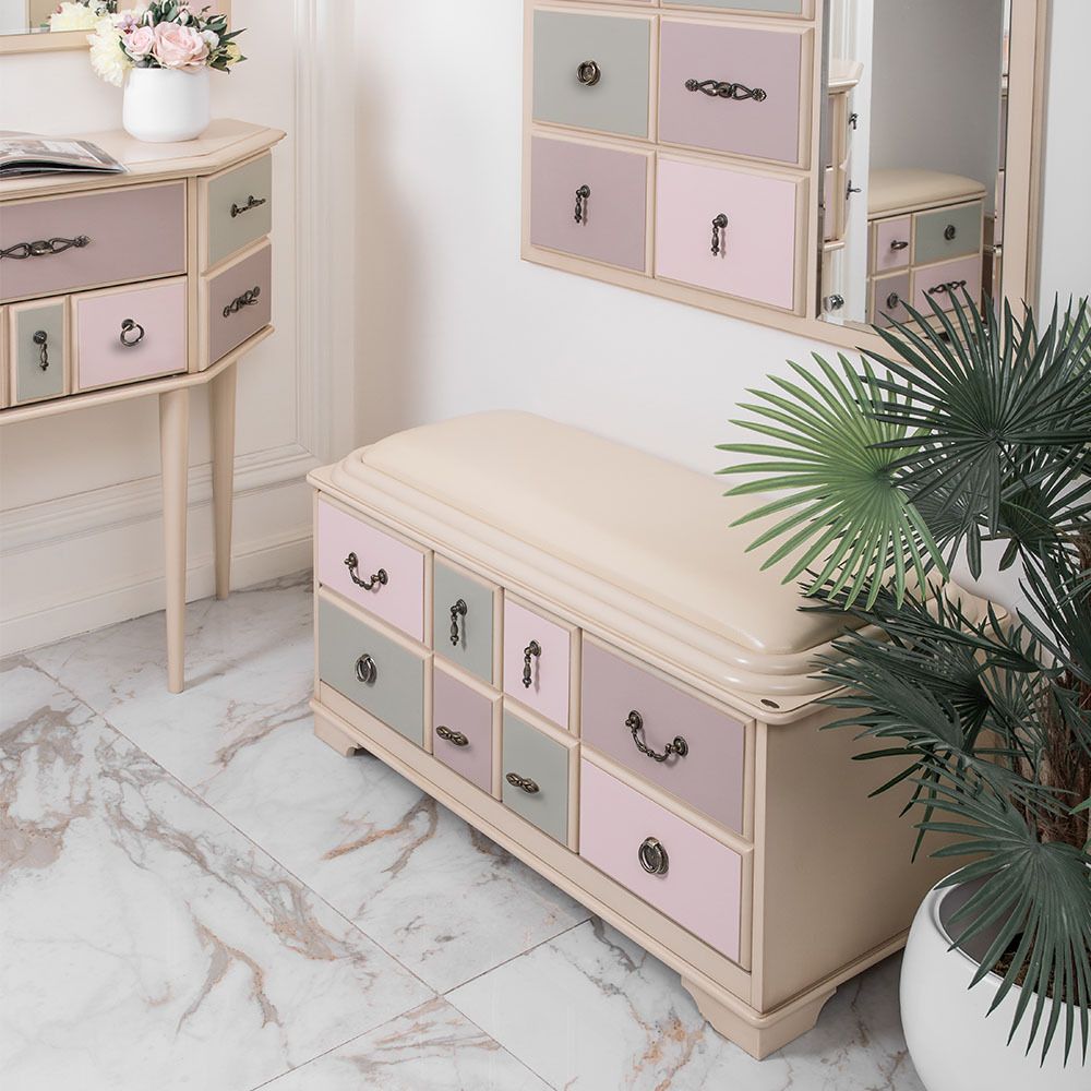 Банкетка Пандора 2 с ящиком Айвори Акварель