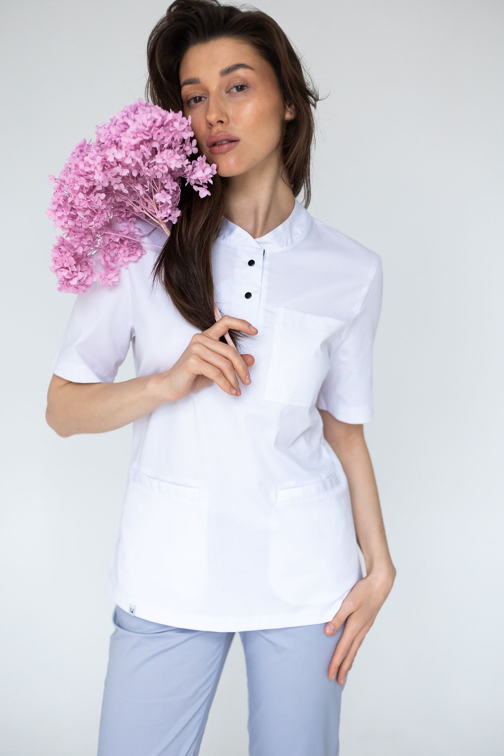 Блуза женская м645 toray стретч белый