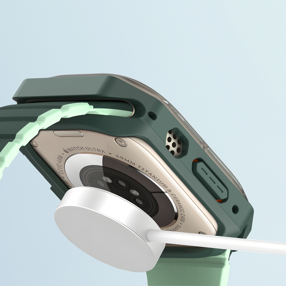 Чехол-бампер с зелеными рамками от Dux Ducis для часов Apple Watch Ultra 1 и 2, 49MM, Tamo Series Case