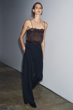 ZARA БРЮКИ В ПОЛОСКУ — ZW COLLECTION, МОРСКОЙ СИНИЙ