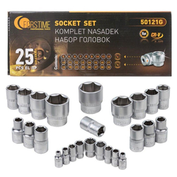 Головки 1/4'', 1/2'', набор 25пр. (6гр.) FORSTIME FT-50121G