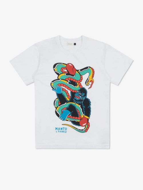 Футболка MANTO x Panku t-shirt STRUGGLE белая