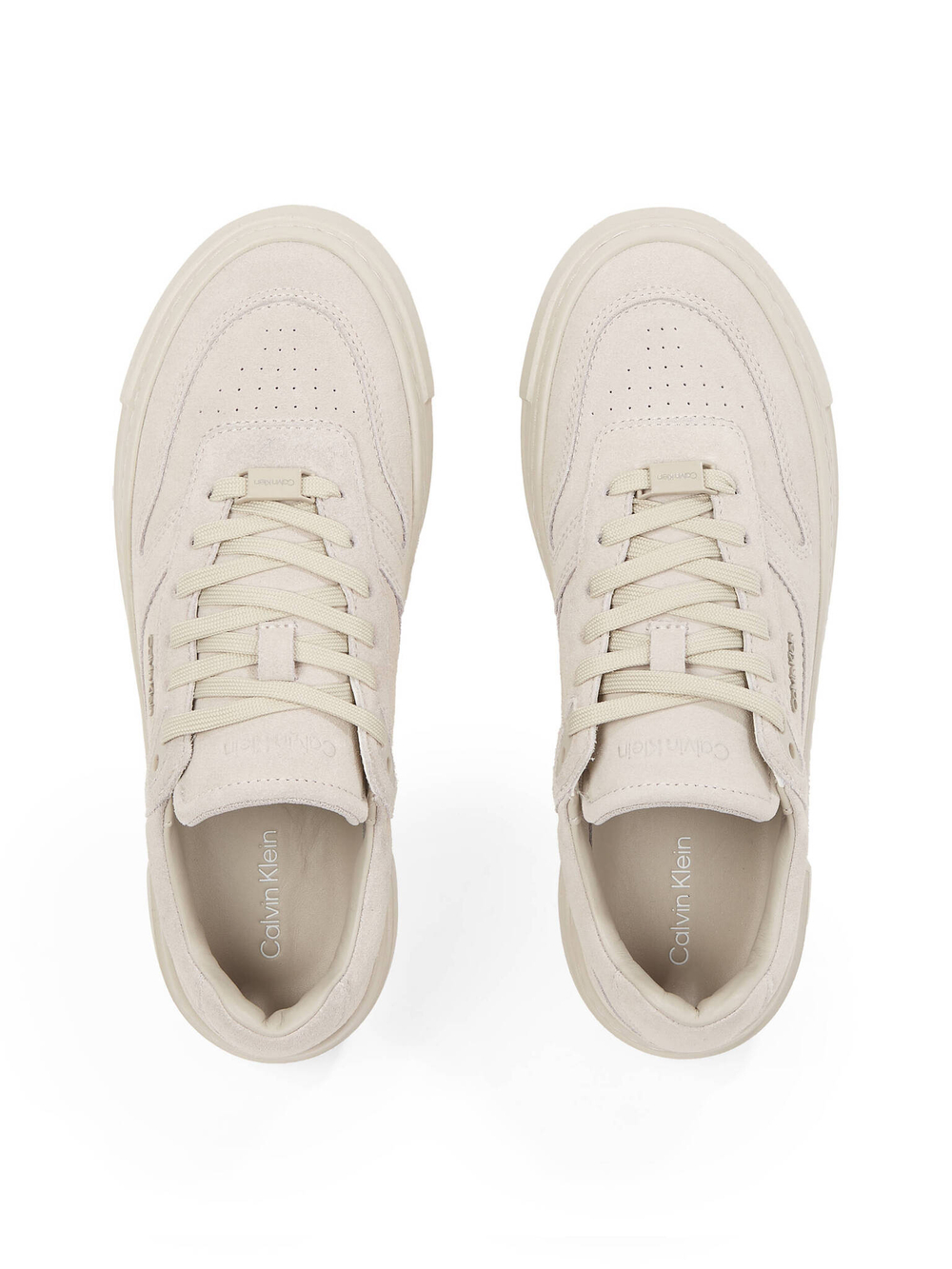 Кожаные кроссовки Calvin Klein - бежевый(HW0HW02203)