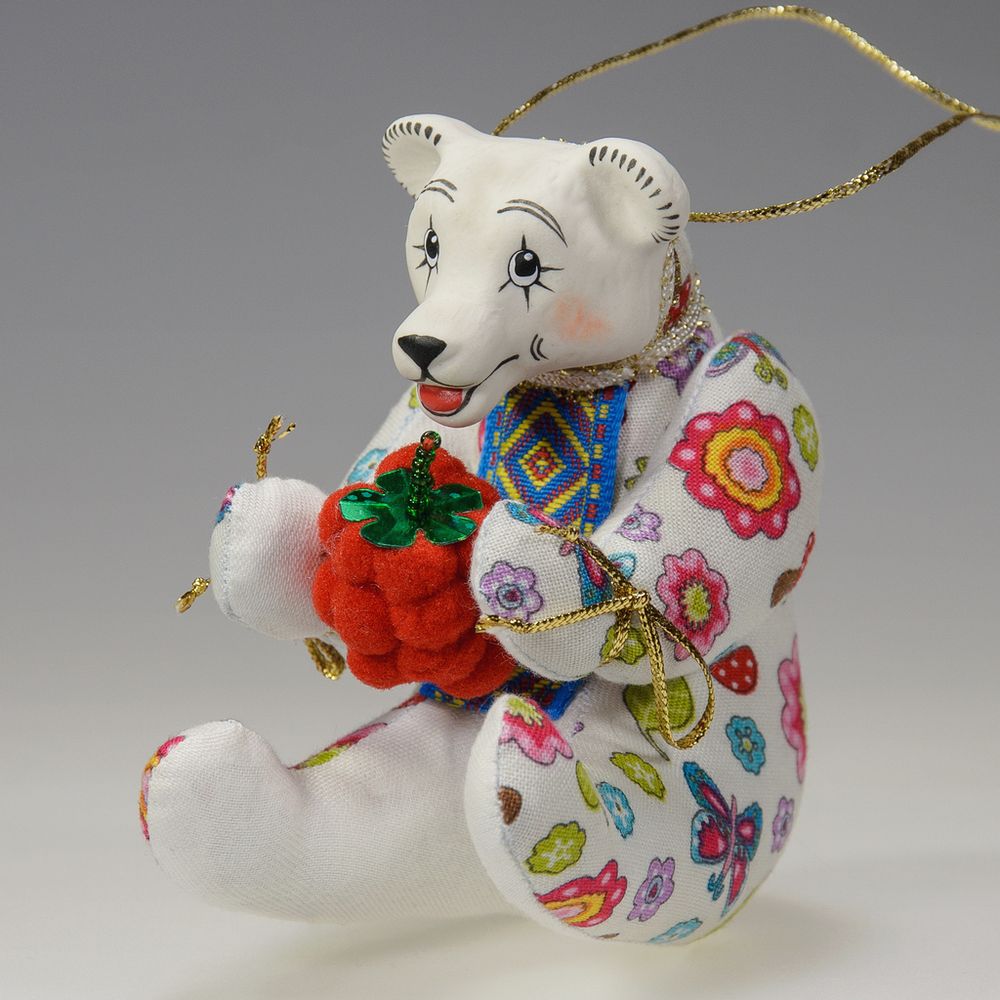 Ёлочная игрушка Медвежонок с малинкой