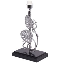 Настольная лампа Monstera Deliciosa (Монстера) Черный Античное серебро с абажуром Vintage Айвори