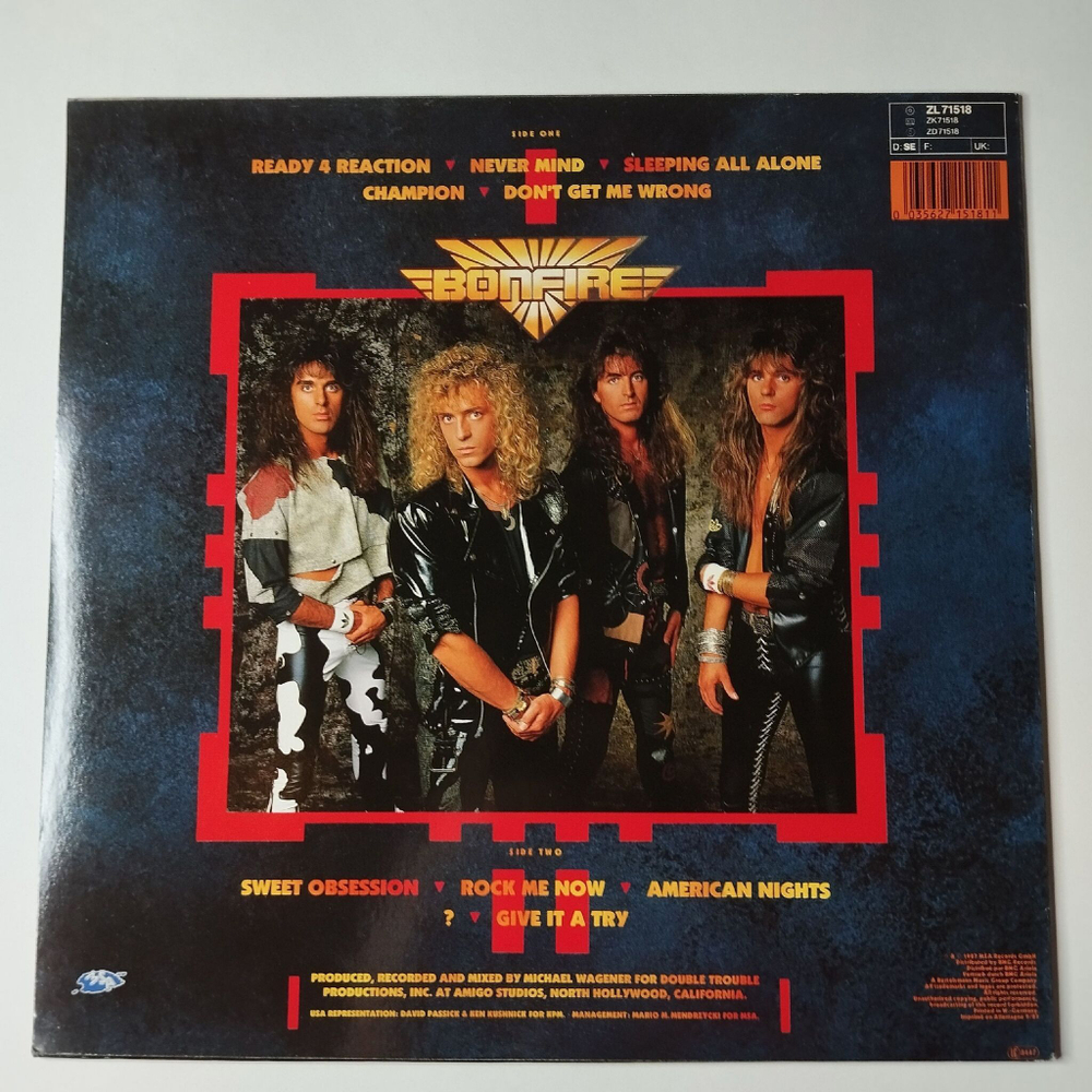 Винтажная виниловая пластинка LP Bonfire Fire Works (Germany 1988)