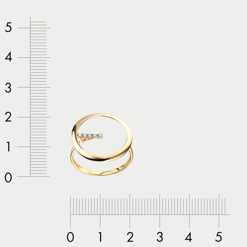 Кольцо женское из желтого золота 585 пробы с фианитами (арт. 017941-4102)