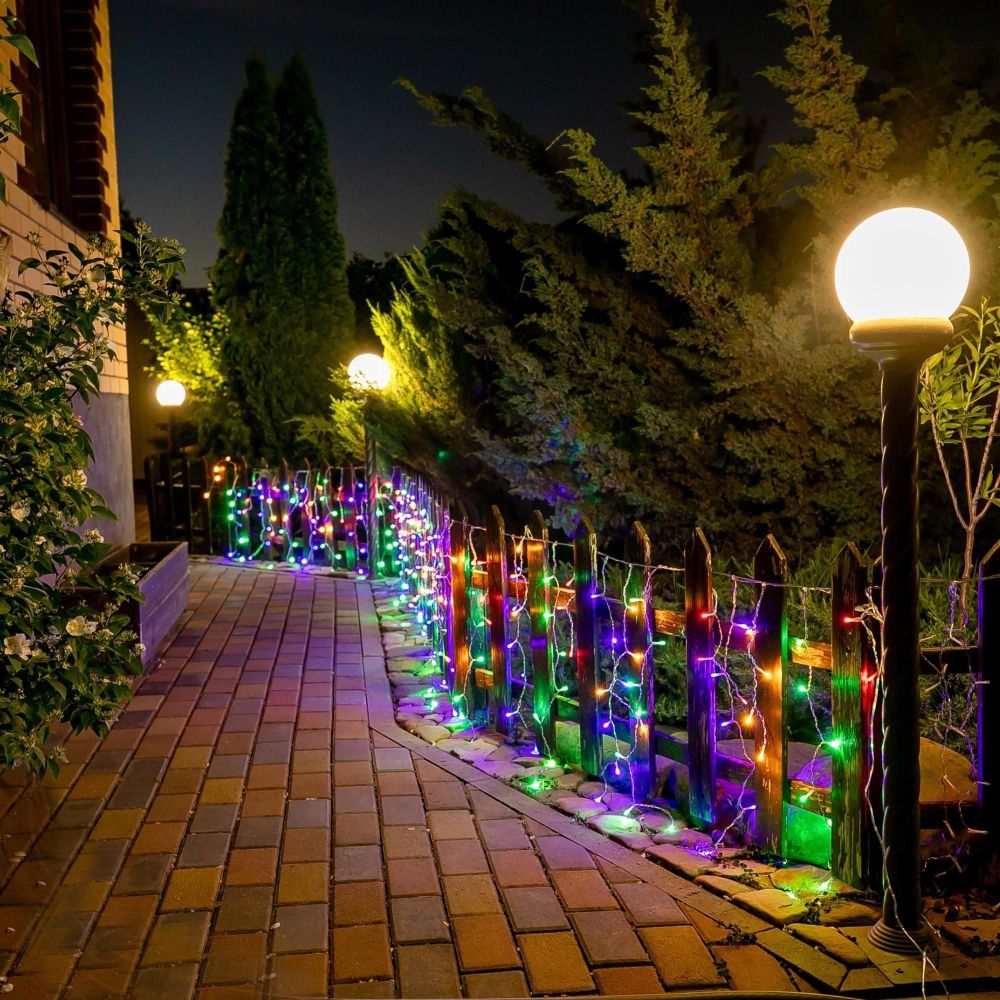 ULD-B6007-200-STK MULTI IP44 Бахрома светодиодная со статическим свечением. 6м. Соединяемая. 200 светодиодов. Разноцветный свет. Провод прозрачный. ТМ Uniel