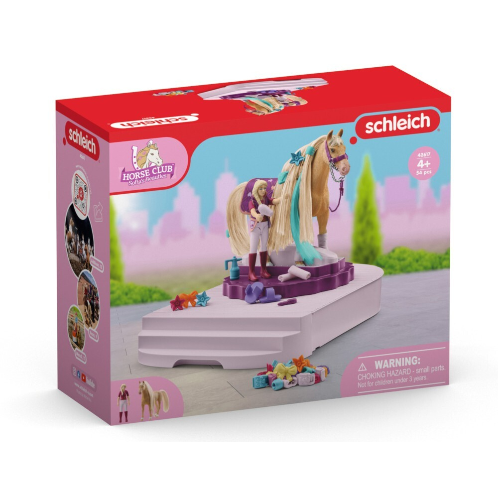 Schleich - Поворотная станция для ухода за лошадьми Sofia&#39;s Beauties с волосами 42617 / артикул   42617  / GTIN 4059433652108