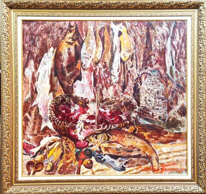 Картина Толочко В.И. "Натюрморт рыбы" холст/масло 85х91