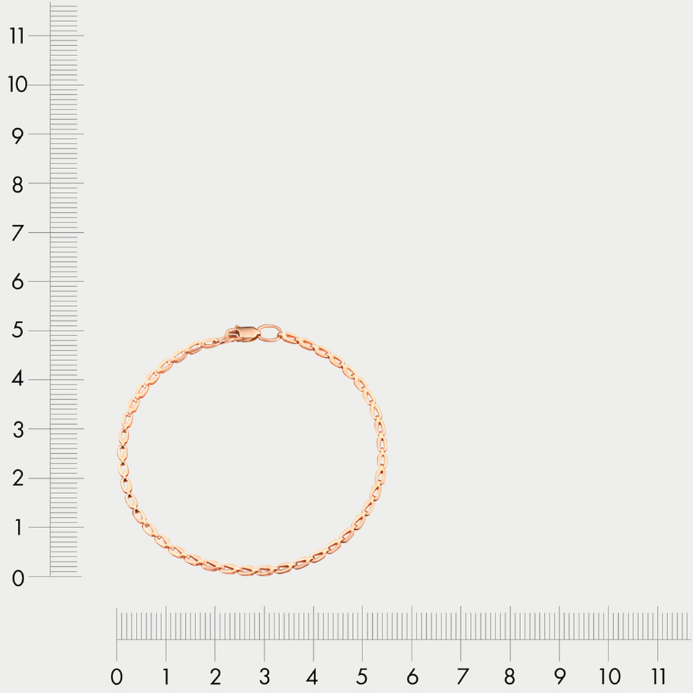 Браслет цепной из розового золота 585 пробы с плетением "Фантазийное" без вставок (арт. БШ001)
