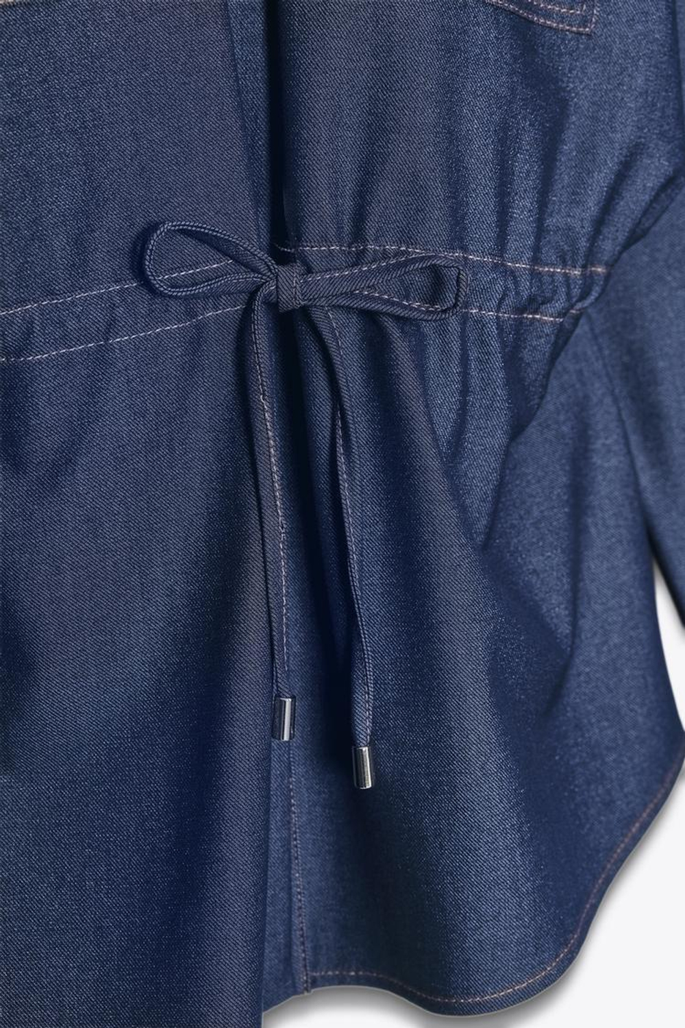 ZARA РУБАШКА-САФАРИ С ДЛИННЫМИ РУКАВАМИ, ИНДИГО