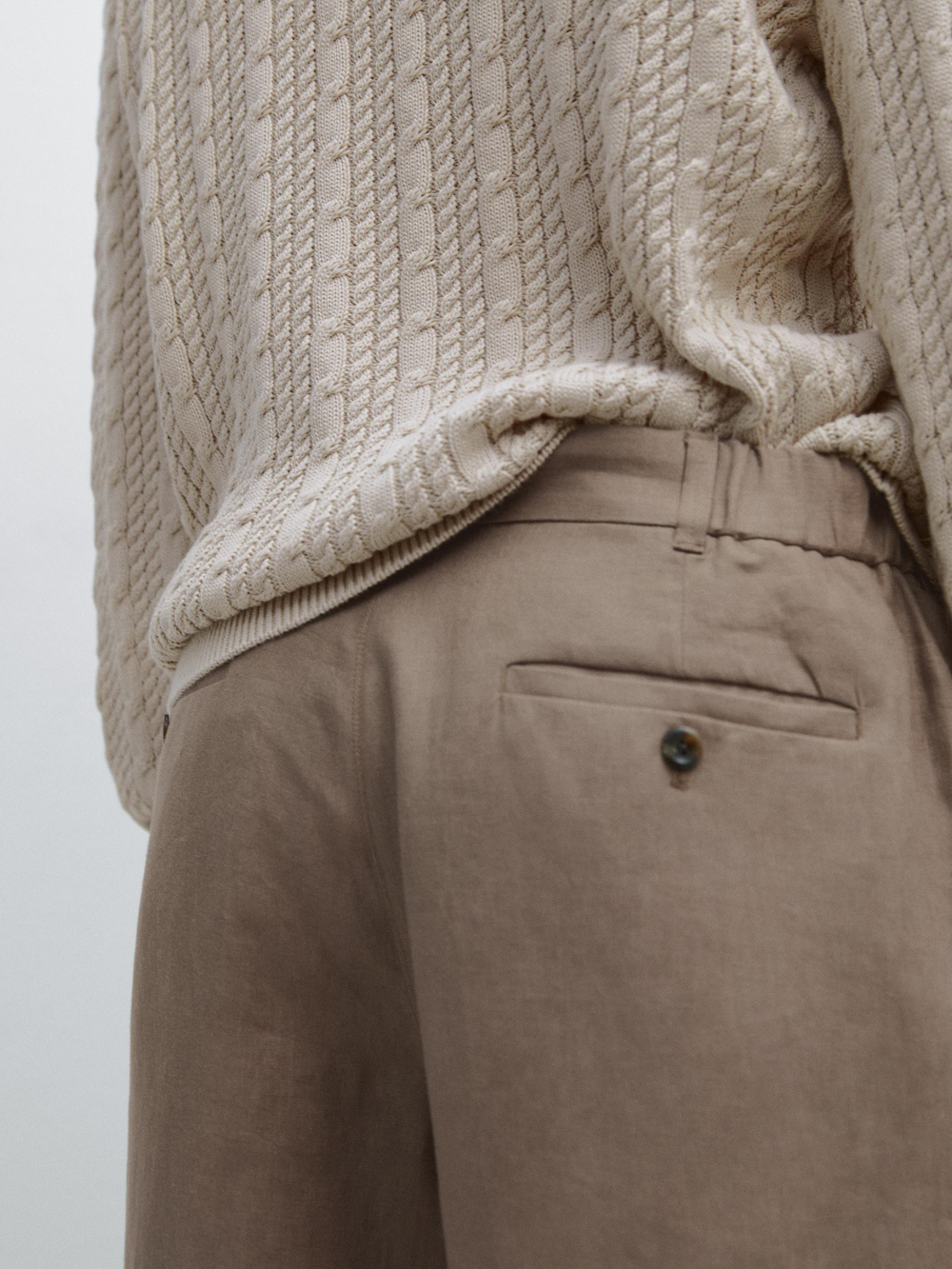 Massimo Dutti Зауженные льняные брюки, норка