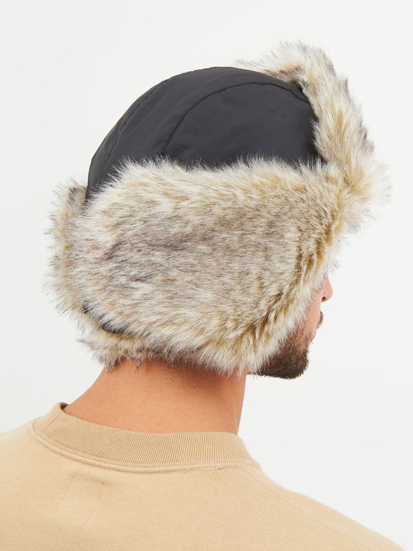 Шапка ушанка с маской Евро Волк ткань Taslan цвет Чёрный