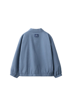 ZARA БОМБЕР ИЗ ХЛОПКА И ЛЬНА, СИНИЙ