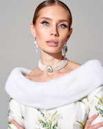 Платье "Весна в Париже" с меховой отделкой