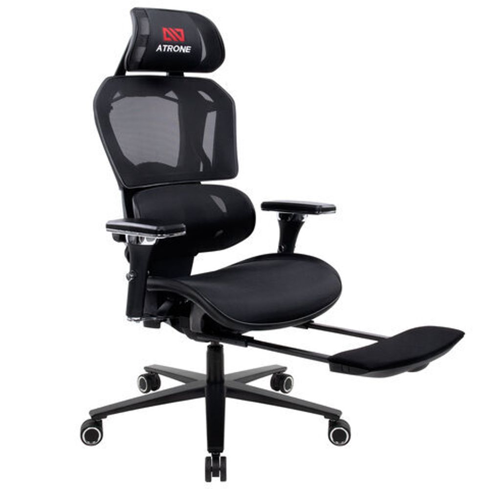 Кресло ATRONE (АТРОН) "Optimus ER-707", адаптивный механизм со слайдером, сетка, черный/серый, 532967