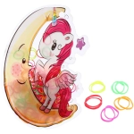 Резинки для волос детские силиконовые 200шт «ФРАТТИ БУМ», Единороже на Луне, 17*11см●