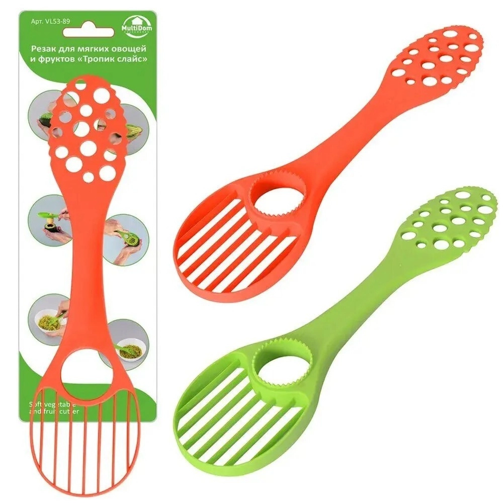 Резак для мягких овощей и фруктов Тропик слайс, 22см. 2 цв.