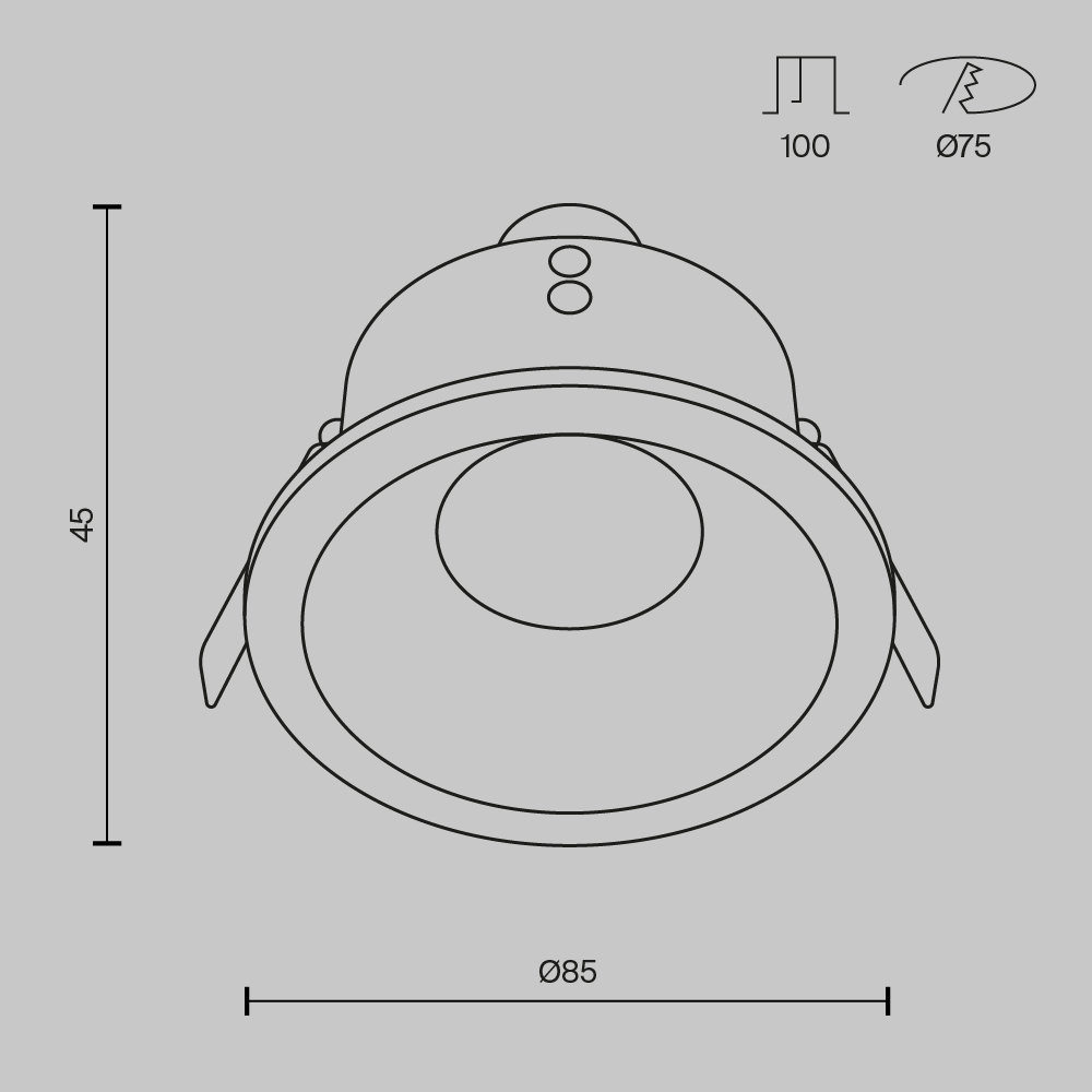 Встраиваемый светильник Technical DL032-2-01B