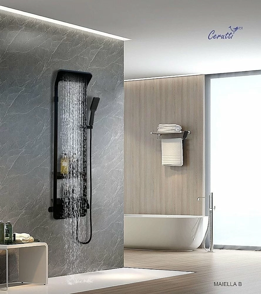 Душевая панель CeruttiSpa MAIELLA B CT8985 черная