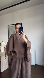 Блуза многоярусная с накидкой