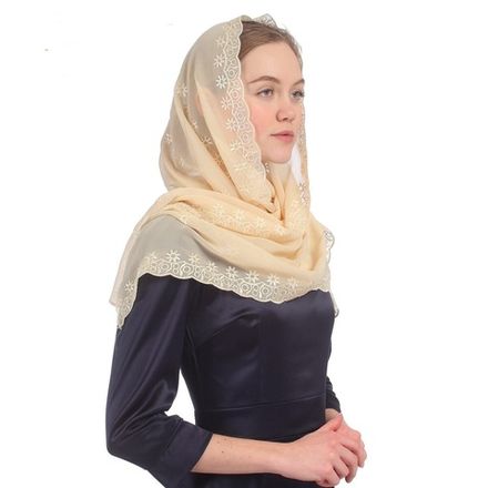 Палантин с вышивкой "Ромашка", выбор цвета