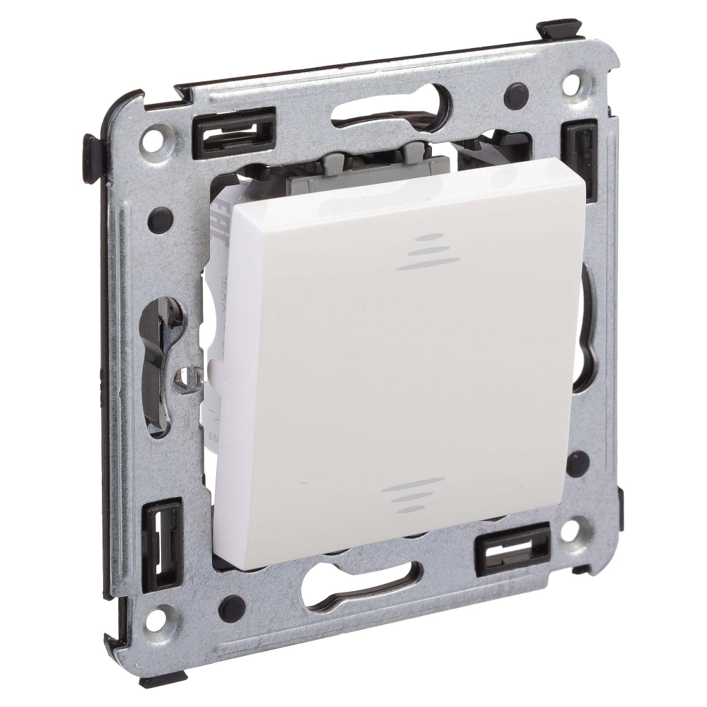 Выключатель одноклавишный в стену, "Avanti", "Белое облако"