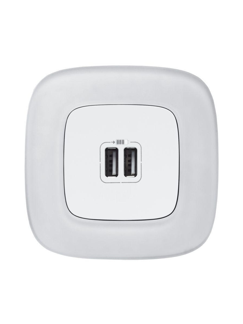Устройство зарядное Valena Allure с 2-мя USB-разъемами 240В/5В 1500мА с лиц. панелью бел. Leg 754995