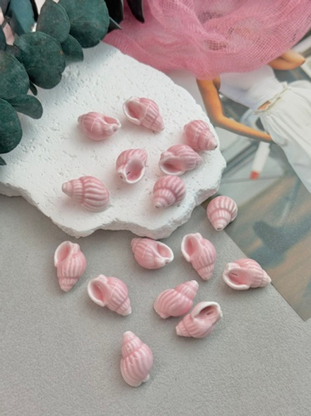 Керамические бусины, 21 мм, «Ракушка», розовый, 5 штук