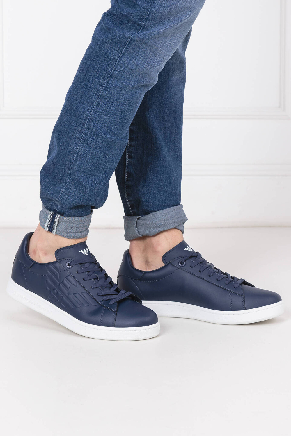 Кожаные кроссовки EA7 - темно-синий(X8X001 XCC51)