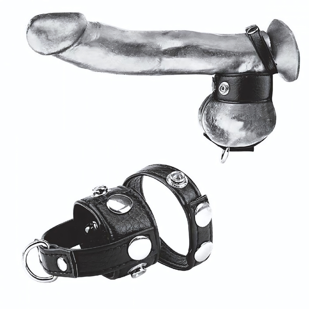 Утяжка для мошонки и пениса Cock Ring With 1 Ball Stretcher And Optional Weight Ring (Цвет: черный)