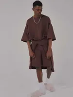 Шорты One Two Wide Shorts LOGO French Roast