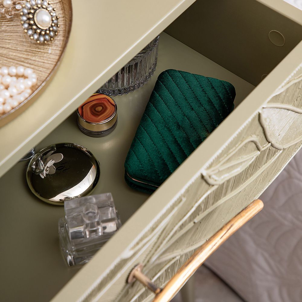 Консоль Арт Колор leaves Классик Голд Зеленая олива